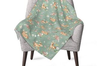 Deer-Themed Fleece Throw Blanket, All-Season, 40x30in