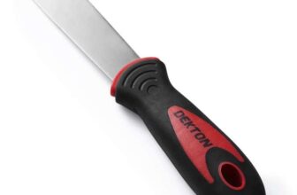 Dekton 1 Professional Scraper – Heavy Duty Stainless Sturdy Steel Blade Ergonomic Rubber Grip Handle for Comfort