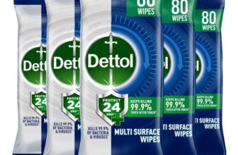 Dettol Protect 24 Multipurpose Antibacterial Wipes, 5 Pack of 80
