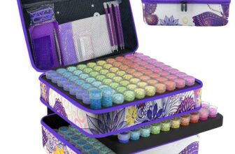 Diamond Painting Storage Case 240 Slot Bead Organiser with Tools & Labels – Purple X-Large