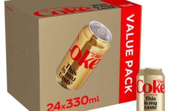 Diet Coke Caffeine Free Soft Drink Cans, 24 x 330 mL
