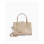 Dinkydenbey – Grey Small Top Handle Croc-Effect Tote Bag