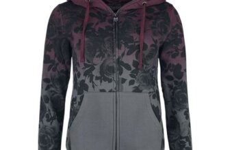 Dip-Dye Hoodie Hoodie Jacket Bordeaux-Grey by Rock Rebel by EMP