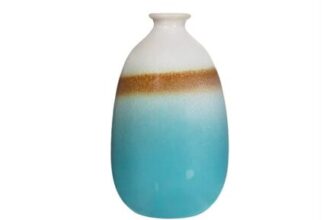 Dip Glazed Ombre Turquoise Vase