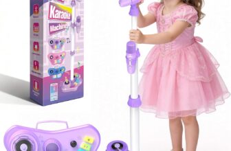 Dislocati Girls Toys Age 3-12, Karaoke Machine 2 Microphones with Adjustable Stand Birthday Gifts for Girls Microphone for Kids Toys Age 3 4 5 6 7 8 9 10 Year Old Girl Gifts