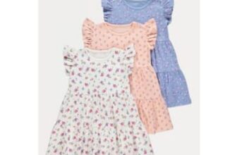 Ditsy Floral Frill Sleeve Dresses (3-Pack)