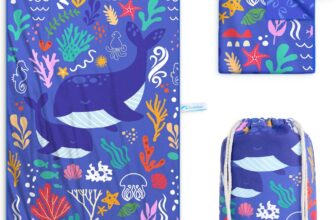 Diveblues Kids Microfiber Beach Towel – Quick Dry, Sand Free – Compact, Lightweight, Absorbent, Small (152x76cm, 60×30)