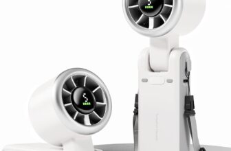 Diveblues Portable Handheld Fan, High-Speed Turbo Portable Fan, LED Display, Up to 12 Hours, 4000mAh Battery, 5 Wind Gear, Rechargeable small Hand Fan for Travel/Commute/Outdoor, Gifts for Women