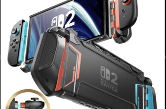 Dockable Protective Case for Nintendo Switch 2 2025 Quick-Release Joy-Con TPU Grip Design – Blue/Red 7.9 Inch