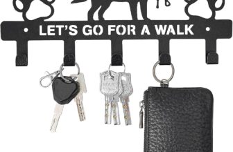 Dog Key Holder for Wall – Creative Iron Art Dog Lead Hook for Key/Dog Leash/Bag, Clothing Storage Rack, Metal Key Hooks Wall Mounted