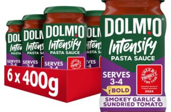 Dolmio Intensify Bold Smokey Garlic & Sundried Tomato Pasta Sauce Jar, Bulk Multipack 6 x 400g Subscribe & Save £6.75
