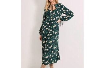 Dorothy Perkins Daisy Keyhole Tie Detail Midi Dress