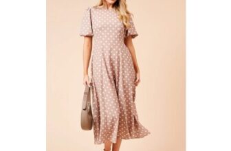 Dorothy Perkins Spot Seamed Body Puff Sleeve Midi Dress