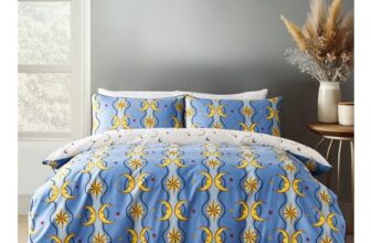 Double Blue & Yellow Moon Duvet Cover Set