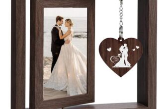 Double-Sided Wooden Rotating Photo Frame for 4×6 Photos
