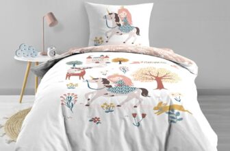 Douceur dIntérieur, Lilibelle Reversible 2-Piece Bedding Set (140 x 200 cm) 100% Cotton