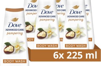 Dove Advanced Care Pampering Body Wash Body Cleanser shower gel with a shea butter & vanilla scent for instantly lotion-soft skin 6x 225 ml