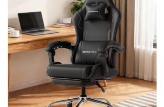 Dowinx Ergonomic Gaming Chair with Footrest and Headrest Pillow
