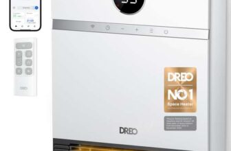 Dreo Smart Electric Wall Heater, 28dB Silent Ceramic Space Heaters for Home, Low Energy, 30 Oscillation, Adjustable Thermostat