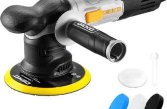 Dual Action Polisher Buffer Machine: DEKOPRO 800W Electric Random Polish Kit with 150MM Pad, 6 Variable Speed 1800-5500RPM 9MM Orbit- for Car Detailing Polishing Waxing