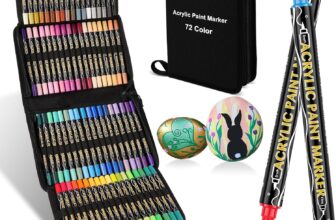Dual Tip Markers Set72 colors- Acrylic Paint Markers Colouring Pens for Rock Painting,Wood, Canvas, Stone,Glass, Ceramic Surfaces,Making Art Supplies