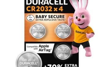Duracell CR2032 3V Coin Batteries 4-Pack with Secure Packaging
