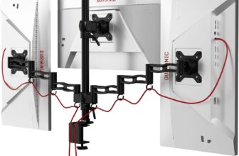 Duronic Triple Monitor Arm Stand DM353, Triple Monitor Stand Adjustable PC Desk Mount for 13-22 Screens 3 Monitors Mount with VESA 75 100 and 8kg Capacity for Home Office Work
