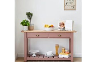 Dusky Pink Oak Console Table