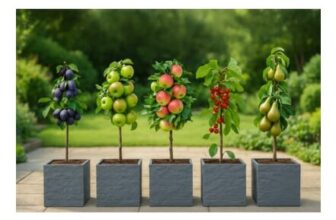 Dwarf Patio Fruit Trees: Apple, Pear, Plum and Cherry (100cm)