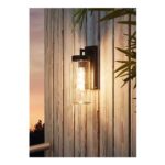 EGLO Bovolone 1-Light Modern Black Exterior Outdoor Wall Lamp
