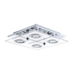 EGLO Cabo Ceiling Light with 4 LEDs 29x29cm – Chrome & Satin