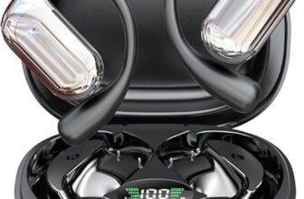 EUQQ Headphones – 6.1 Bluetooth Earphones for Running, Ultra Comfort Sport Open Ear Buds, Stereo Sound Earbuds Wireless, IP7, 40H Playtimeblack