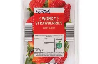EVERYDAY ESSENTIALS Wonky Strawberries 227g ,// NATURES PICK Strawberries 227g £1.89