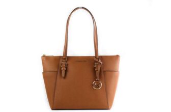 EXCLUSIVEMichael Kors Womens Charlotte Signature Leather Large Top Zip Tote Handbag Bag With Code