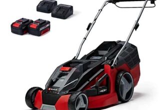 Einhell 36V 43CM GE-CM 43 Li M Lawnmower kit ( 2 x 4.0mAh batteries & chargers / 63L / 6 cutting heights / upto 600m2 ) Einhell Direct