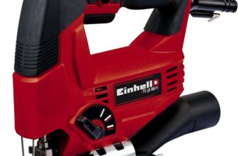 Einhell Jigsaw 550W, 80mm Cutting Depth, Swivel Soleplate for 45 Mitre Cuts, Pendulum Action, Electronic Speed Control