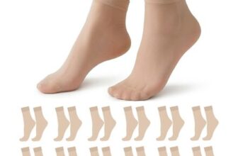Eirian 12 Pairs Womens Sheer Ankle Socks, Nude
