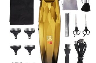 Electric Hair Clipper Grooming Kit Type-C, 1500mAh, Cordless, Gold