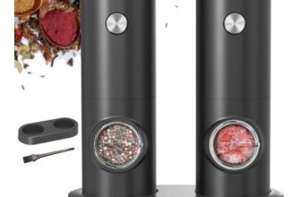 Electric Salt and Pepper Grinder Set with Base
