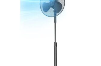 Electric Standing Pedestal Fan Height Adjustable W/ 3 Speeds 96-125cm