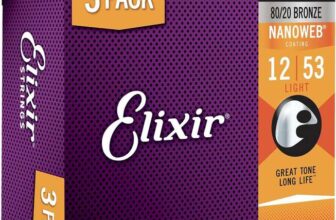 Elixir Strings, Acoustic Guitar Strings, 80/20 Bronze with NANOWEB Coating 3 Pack