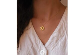 Elk & Bloom Chunky 18K Gold Globe Earth Necklace