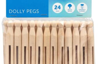 Elliott Traditional Beechwood Dolly Pegs, Pack of 24