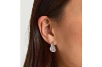 Embellished Huggie Heart Earrings