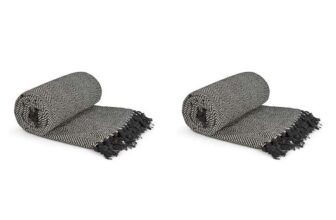 Emma Barclay Herringbone throw pack of 2