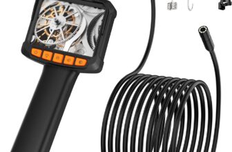 Endoscope Camera with Light, Pancellent 1920P Inspection snake, with HD Color Display Borescope, Waterproof Industrial Borescope with 8 Adjustable LED Lights, 16.5ft Semi-Rigid Cable Sewer Camera