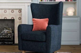 Estelle Basketweave Boucle High Back Winged Armchair