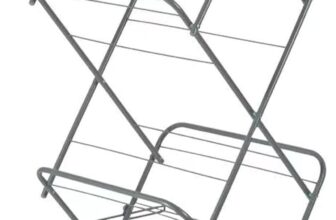 Everyday Requisite 3-Tier Clothes Airer, Indoor Clothes Drying Rack with 14 m Washing Line, Silver