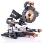 Evolution R255SMS 255mm Sliding Compound Mitre Saw With TCT Multi-Material Cutting Blade – With Code