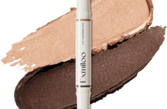 Exmiloo Double-Ended Waterproof Eyeshadow Stick, Smudge-Proof, Transfer-Resistant Cream Eyeshadow with Shimmer Finish, High-Pigment, Long-Lasting for Everyday or Bold Makeup, Bronze Glow
